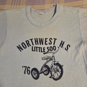 Vintage Little 500 T Shirt 1976 70s Bike Bicycle Tricycle Northwest High School